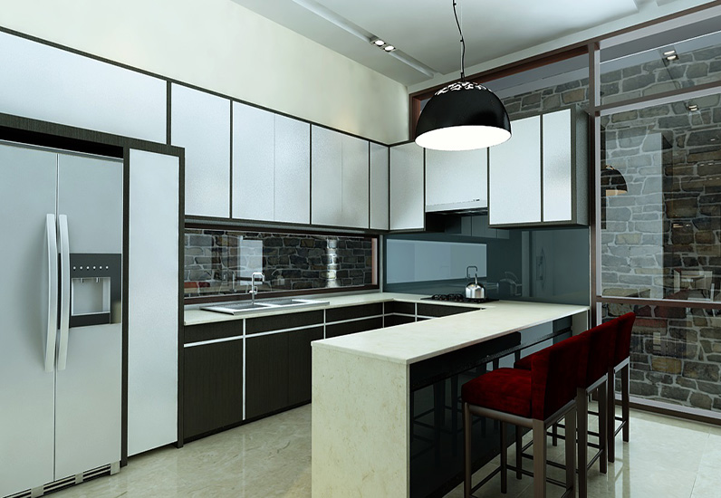 Nội thất phòng bếp được thiết kế hệ học tủ thông minh tạo nên sự tiện nghi và sang trọng