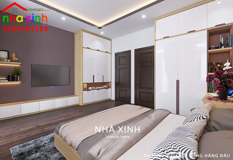Không gian phòng ngủ được thiết kế hướng đến sự đơn giản và tinh tế