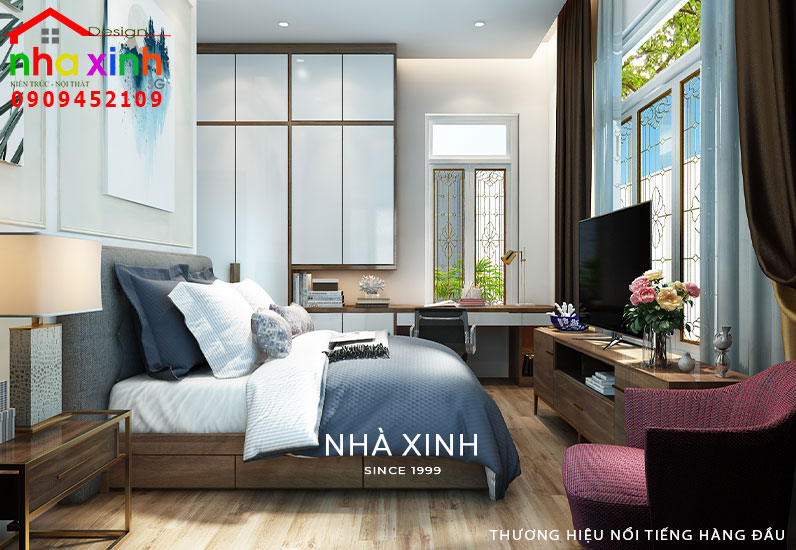 Phòng ngủ được thiết kế tích đề cao về công năng sử dụng