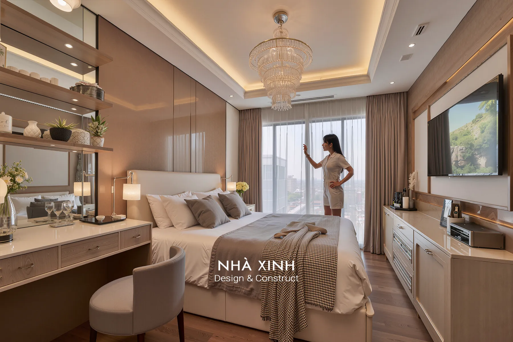 Sảnh chính biệt thự bán cổ điển