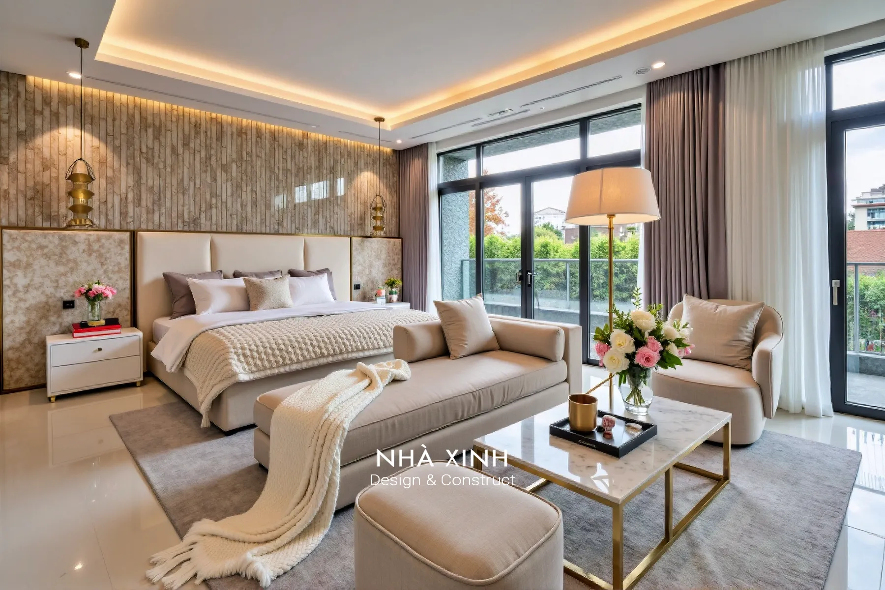 Góc đọc sách với ghế bành