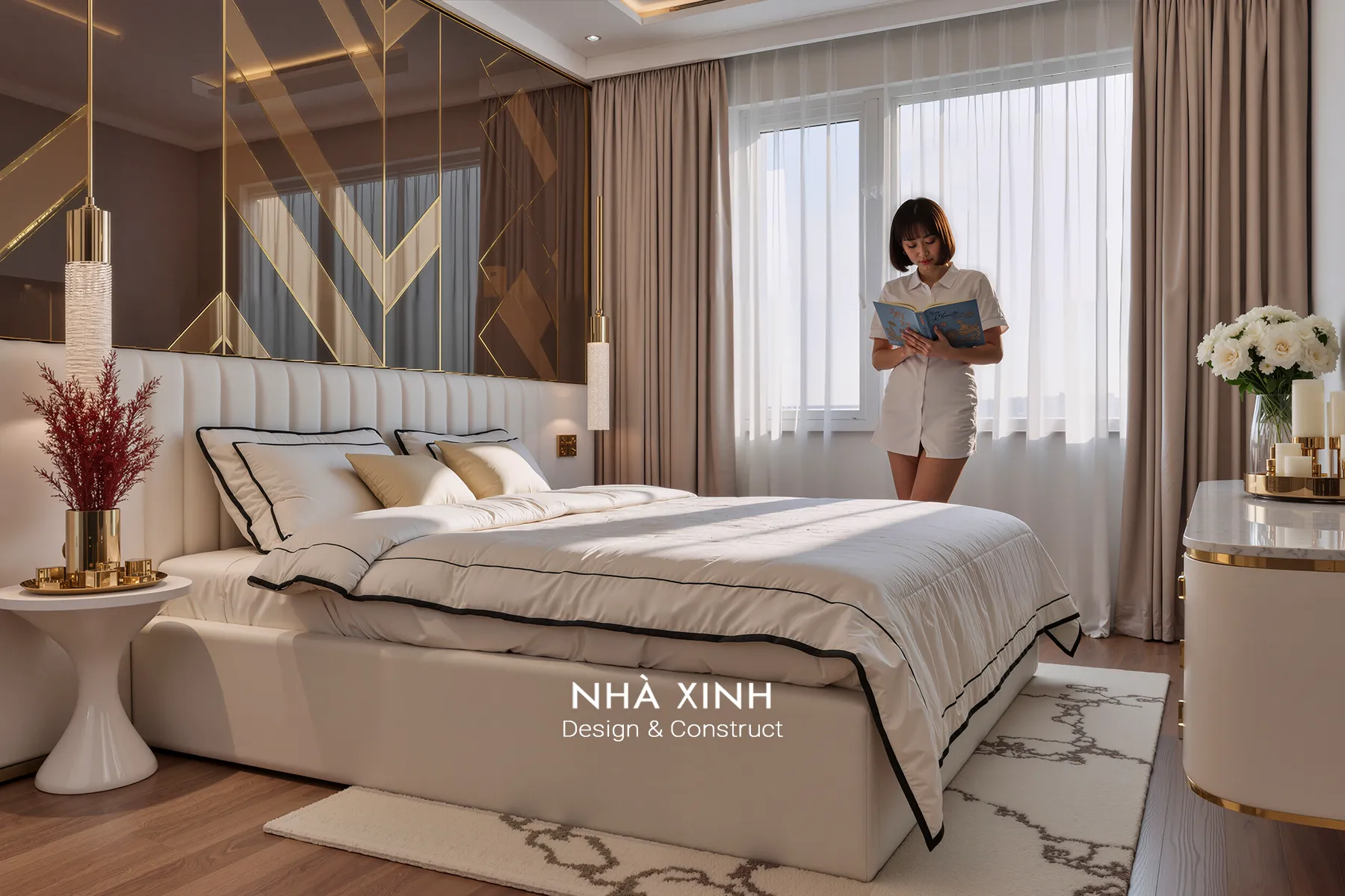 Góc sofa và bàn trà đá Marble