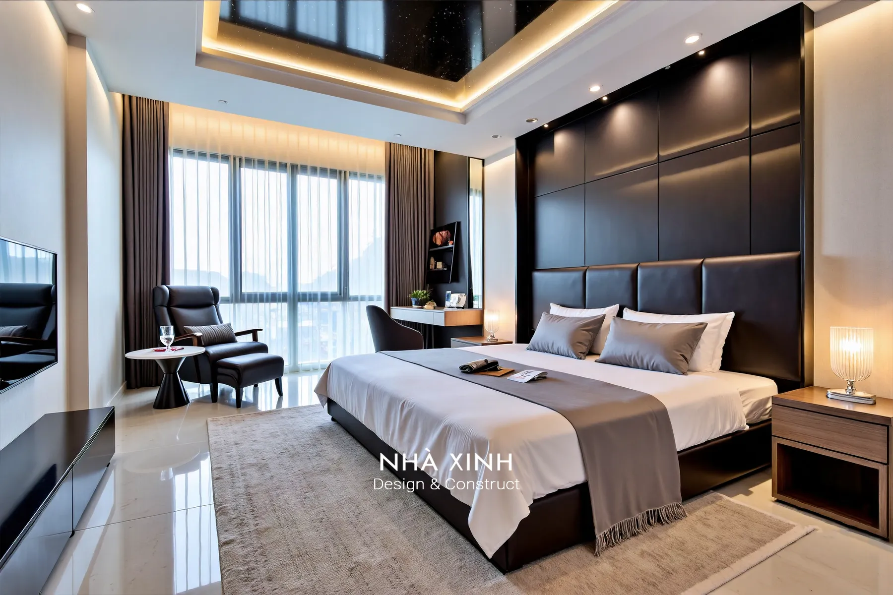 Bàn ăn mặt kính trắng 6 ghế