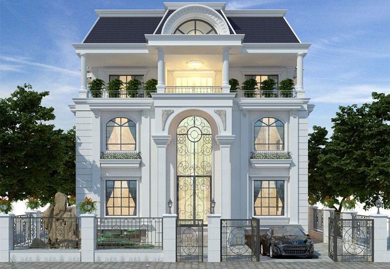 Thiết Kế Biệt Thự 3 Tầng Tân Cổ Điển Hết Sức Duyên Dáng