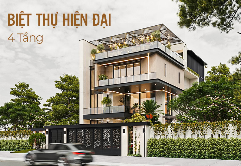 Những Mẫu Biệt Thự Hiện Đại 4 Đẹp Không Góc Chết