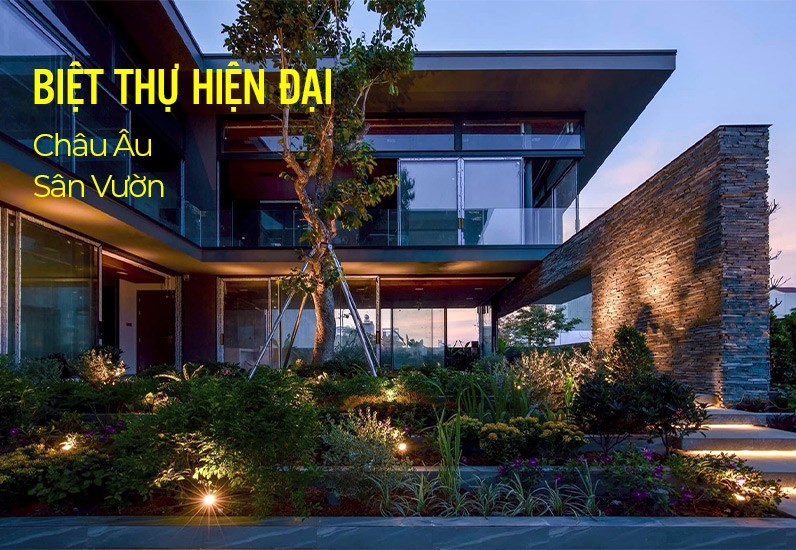 Mẫu Biệt Thự Hiện Đại Châu Âu Có Sân Vườn Đẹp Kiểu Kính