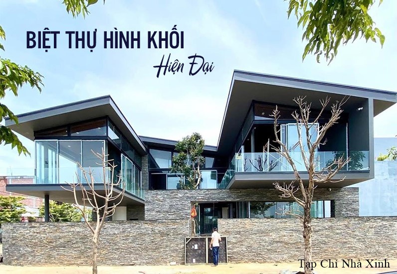 Biệt Thự Hình Khối Hiện Đại Cửa Kính Độc Đáo Sang Trọng