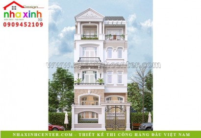 Thiết Kế Nhà Phố Tân Cổ Điển 4 Tầng | NP-153